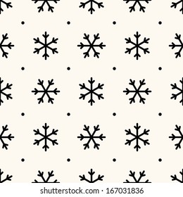 Vector seamless retro pattern, with snowflakes. Can be used for wallpaper, pattern fills, web page background,surface textures