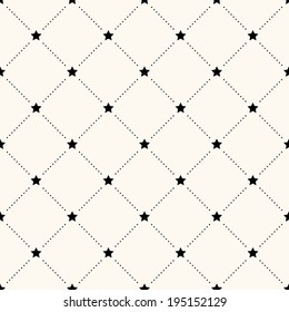 Vector Seamless Retro Pattern With Stars