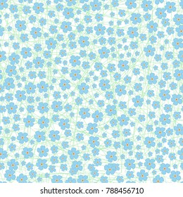 Vector seamless retro pattern,Myosotis.