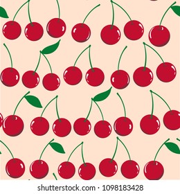 Vector Seamless Retro style Cherry Pattern