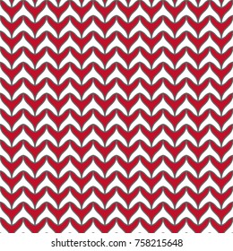 Vector seamless retro stylish pattern to a set for backdrop, wrapping paper, fabric, greeting card and invitation card with often repeating grey-outlined red heart elements on a white background