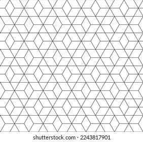 Vector seamless rhombus pattern. Abstract geometric background. Stylish linear fractal texture.