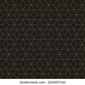 Vector seamless rhombus pattern. Abstract geometric background. Stylish linear fractal texture.