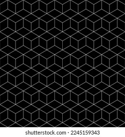 Vector seamless rhombus pattern. Abstract geometric background. Stylish fractal texture.