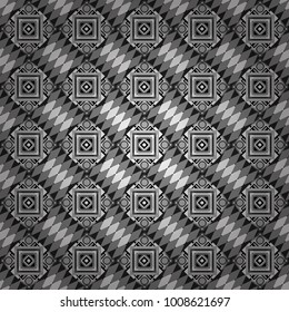 Vector seamless rhombus and tiles parquet texture in gray, black and white colors (chevron various).