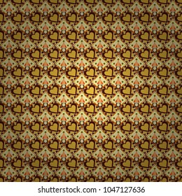 Vector seamless rhombus and tiles parquet texture in yellow, brown and orange colors (chevron various).