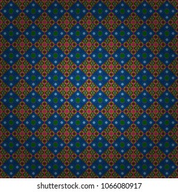 Vector seamless rhombus and tiles parquet texture in blue, green and brown colors (chevron various).