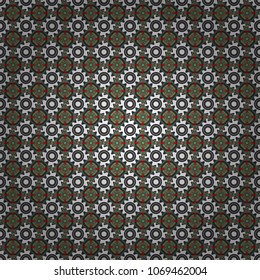 Vector seamless rhombus and tiles parquet texture in brown, gray and white colors (chevron various).