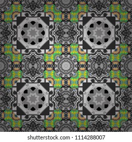 Vector seamless rhombus and tiles parquet texture in black, gray and white colors (chevron various).