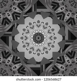 Vector seamless rhombus and tiles parquet texture in gray, black and white colors (chevron various).