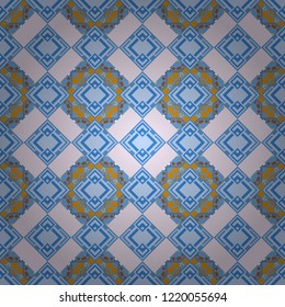 Vector seamless rhombus and tiles parquet texture in blue, pink and orange colors (chevron various).