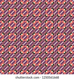 Vector seamless rhombus and tiles parquet texture in orange, purple and pink colors (chevron various).
