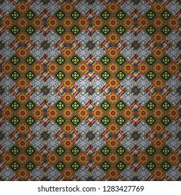 Vector seamless rhombus and tiles parquet texture in brown, yellow and violet colors (chevron various).