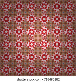 Vector seamless rhombus and tiles parquet texture in neutral, orange and red colors (chevron various).