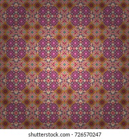 Vector seamless rhombus and tiles parquet texture in pink, beige and orange colors (chevron various).