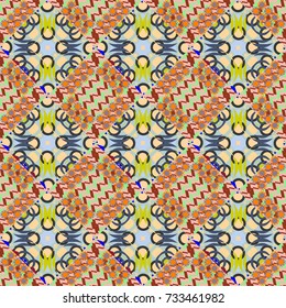 Vector seamless rhombus and tiles parquet texture in pink, beige and blue colors (chevron various).
