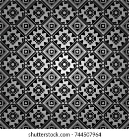 Vector seamless rhombus and tiles parquet texture in gray, black and white colors (chevron various).