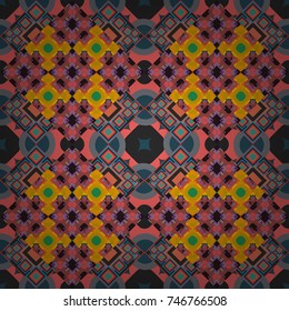 Vector seamless rhombus and tiles parquet texture in gray, pink and yellow colors (chevron various).