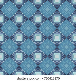 Vector seamless rhombus and tiles parquet texture in brown, blue and gray colors (chevron various).