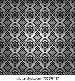 Vector seamless rhombus and tiles parquet texture in black, white and gray colors (chevron various).