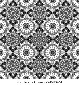 Vector seamless rhombus and tiles parquet texture in gray, black and white colors (chevron various).