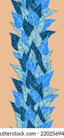 vector seamless ribbon border of seasonal autumn leaves. Fallen yellowed autumn leaves. Design for packaging, fabric, textile, paper, frame.