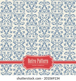 Vector seamless rich background in Renaissance style. Floral patterns