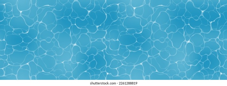 Vector Seamless Rippled Swimming Pool Abstract Background Illustration. Horizontally And Vertically Repeatable. 