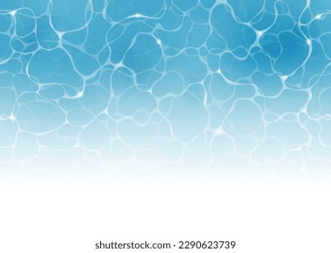 Vector Seamless Rippled Swimming Pool Abstract Background Illustration. Horizontally Repeatable. 