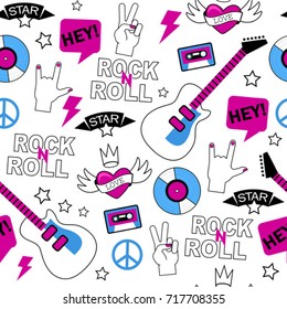 vector seamless rock music pattern