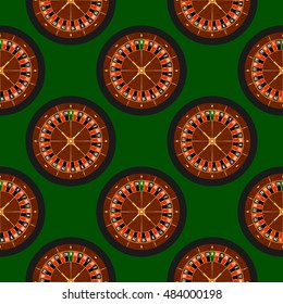 Vector Seamless Roulette Background. Pattern in swatches panel.