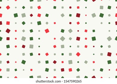 Vector seamless round square christmas colors pattern. Modern stylish texture. Repeating geometric tiles