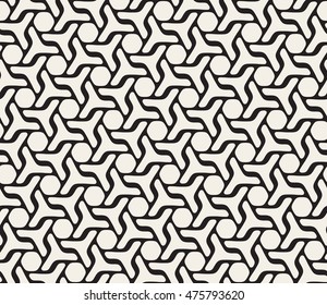 Vector Seamless Rounded Lines Pattern. Abstract Geometric Background Design