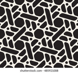 Vector Seamless Rounded Lines Pattern. Abstract Geometric Background Design