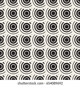 Vector Seamless Rounded Lines Pattern. Abstract Geometric Background Design. Circular Geometric Tiling Stylish Lattice