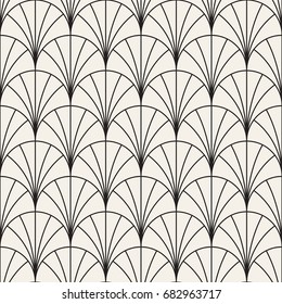 Vector Seamless Rounded Lines Pattern. Abstract Geometric Background Design. Circular Geometric Tiling Stylish Lattice