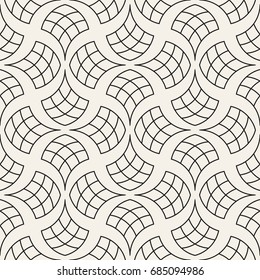 Vector Seamless Rounded Lines Pattern. Abstract Geometric Background Design. Circular Geometric Tiling Stylish Lattice