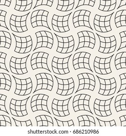 Vector Seamless Rounded Lines Pattern. Abstract Geometric Background Design. Circular Geometric Tiling Stylish Lattice