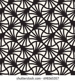 Vector Seamless Rounded Lines Pattern. Abstract Geometric Background Design. Circular Geometric Tiling Stylish Lattice