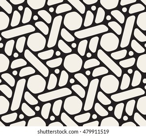 Vector Seamless Rounded Lines Star Pattern. Abstract Geometric Background Design