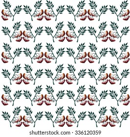  vector seamless with rowan on white 
