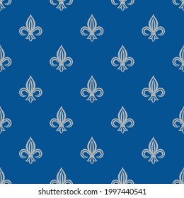 Vector seamless royal lily pattern. Heraldic vintage background.