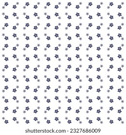 Vector of seamless sakura pattern. Graphic of endless flower shapes of Sakura background. Pattern design with japanese style floral in indigo color. For backdrop, template, wrapping paper, fabric.