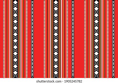 Vector Seamless Saudi Arabia Traditional Pattern Texture - Sadu, Sadou, Sadow or Sado. Vector Illustration. Eps 10