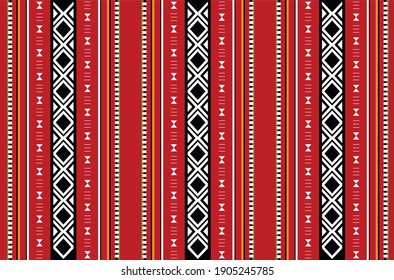 Vector Seamless Saudi Arabia Traditional Pattern Texture - Sadu, Sadou, Sadow or Sado. Vector Illustration. Eps 10