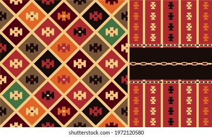 Vector Seamless Saudi Arabia Traditional Pattern Texture - Sadu, Sadou, Sadow or Sado. Vector Illustration. Eps 10