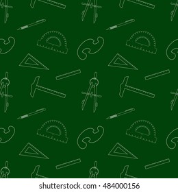 Vector Seamless School Item Background. Seamless pattern for your school designs, invitation card, and other education wrapped projects. Pattern in swatches panel.