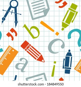 Vector seamless school pattern. Eps10