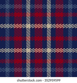 Vector seamless scottish tartan pattern in navy, red, beige and blue. British or irish celtic design for textile, clothes, fabric or for wrapping, backgrounds, wallpaper
