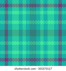 Vector seamless scottish tartan pattern in blue, green, turquoise and violet.British or irish celtic design for textile, clothes, fabric or for wrapping, backgrounds, wallpaper